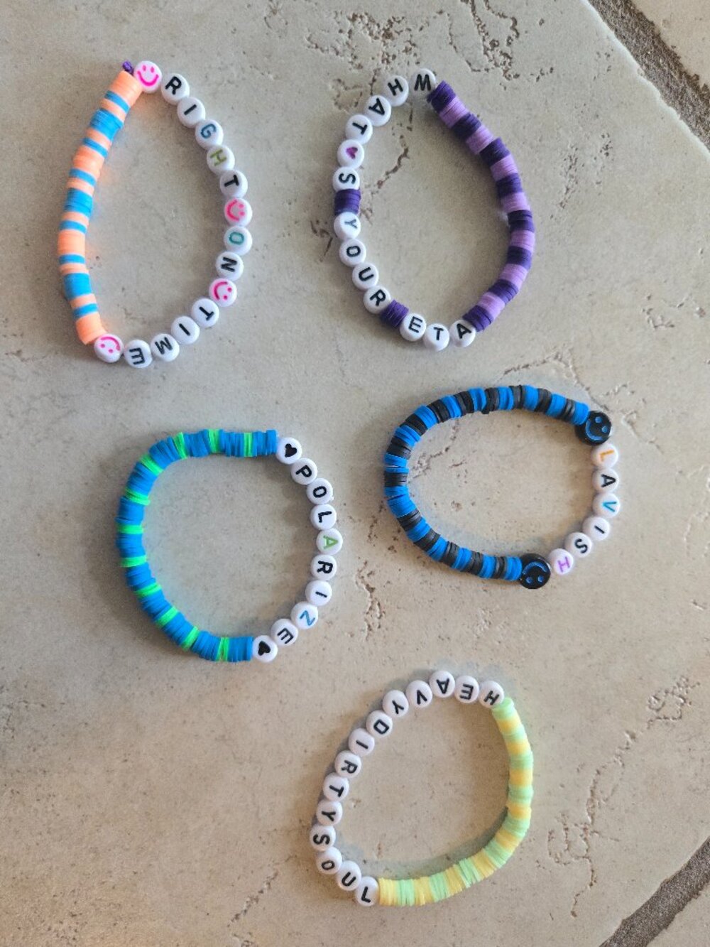 Set of 5 Twenty One Pilots Concert Bracelets - Handmade